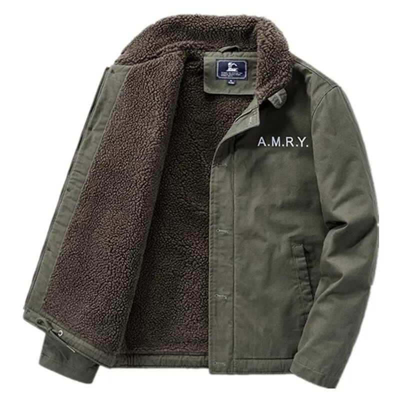 Casual Military Jackets Without a Hood / Buttons Zipper Thicken Jacket / Windproof Solid Outerwear