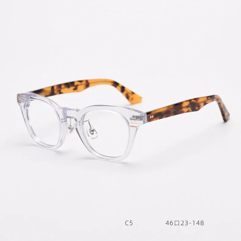 CCspace Unisex Full Rim Square Acetate Fiber Eyeglasses 55683