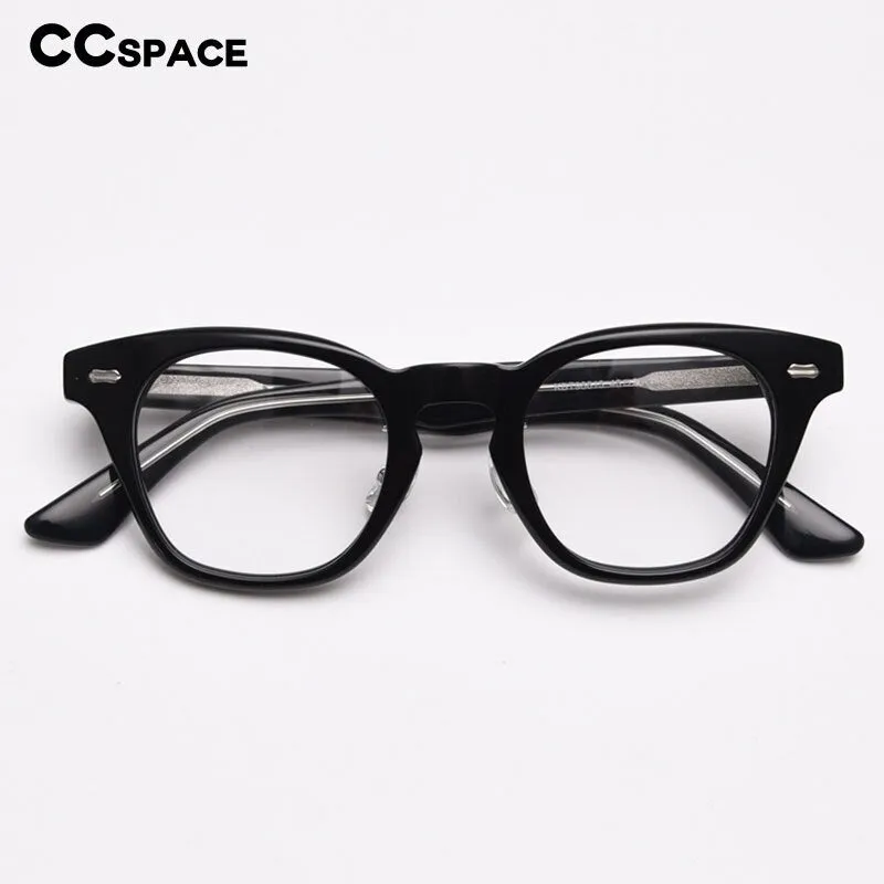 CCspace Unisex Full Rim Square Acetate Fiber Eyeglasses 55683