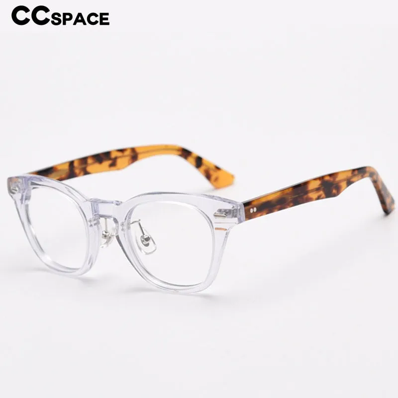 CCspace Unisex Full Rim Square Acetate Fiber Eyeglasses 55683