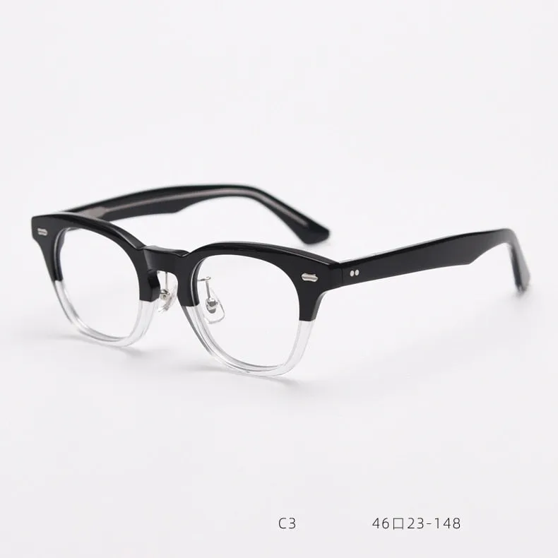 CCspace Unisex Full Rim Square Acetate Fiber Eyeglasses 55683