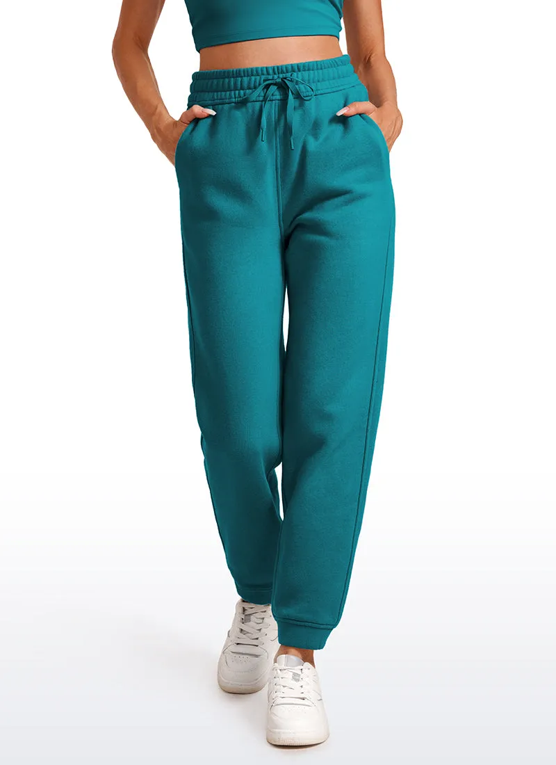 Cotton Fleece Lined High Rise Sweatpants 28''