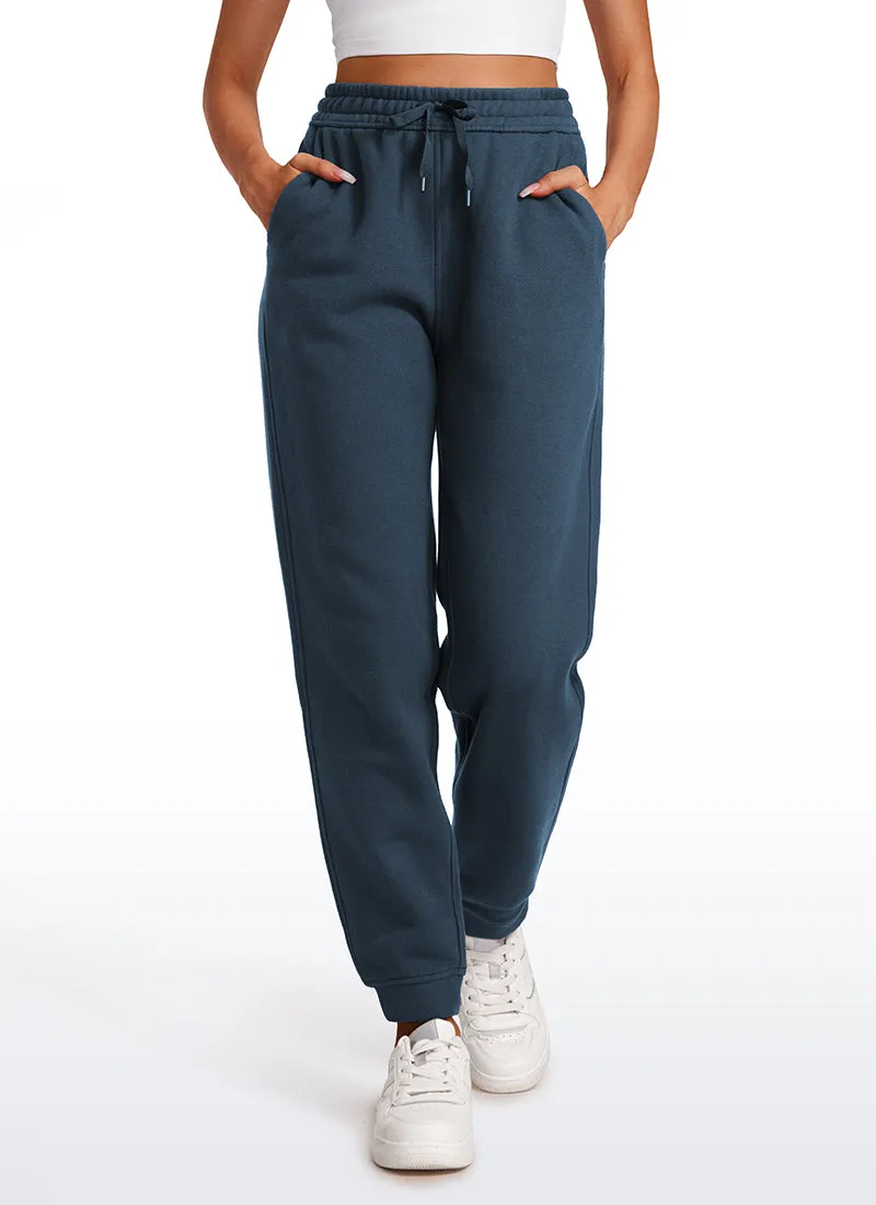 Cotton Fleece Lined High Rise Sweatpants 28''