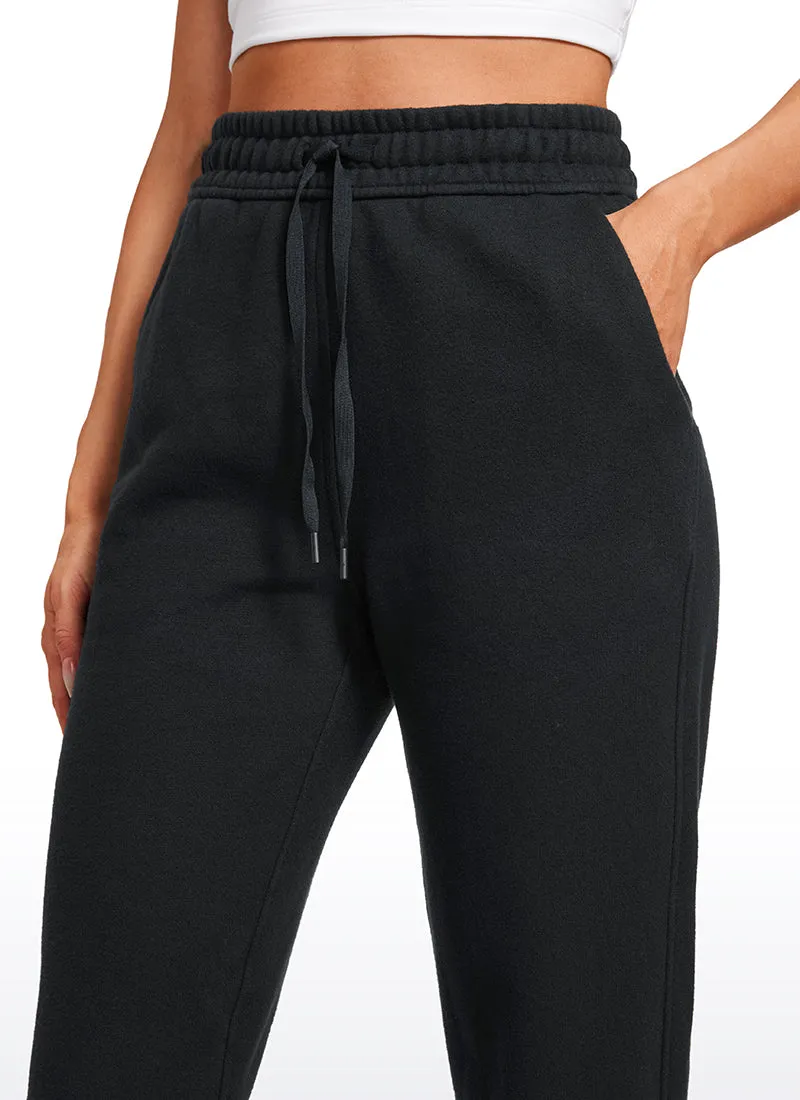 Cotton Fleece Lined High Rise Sweatpants 28''