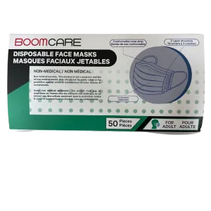 Disposable 3-Ply Face Masks (50 pcs/box) by Boomcare