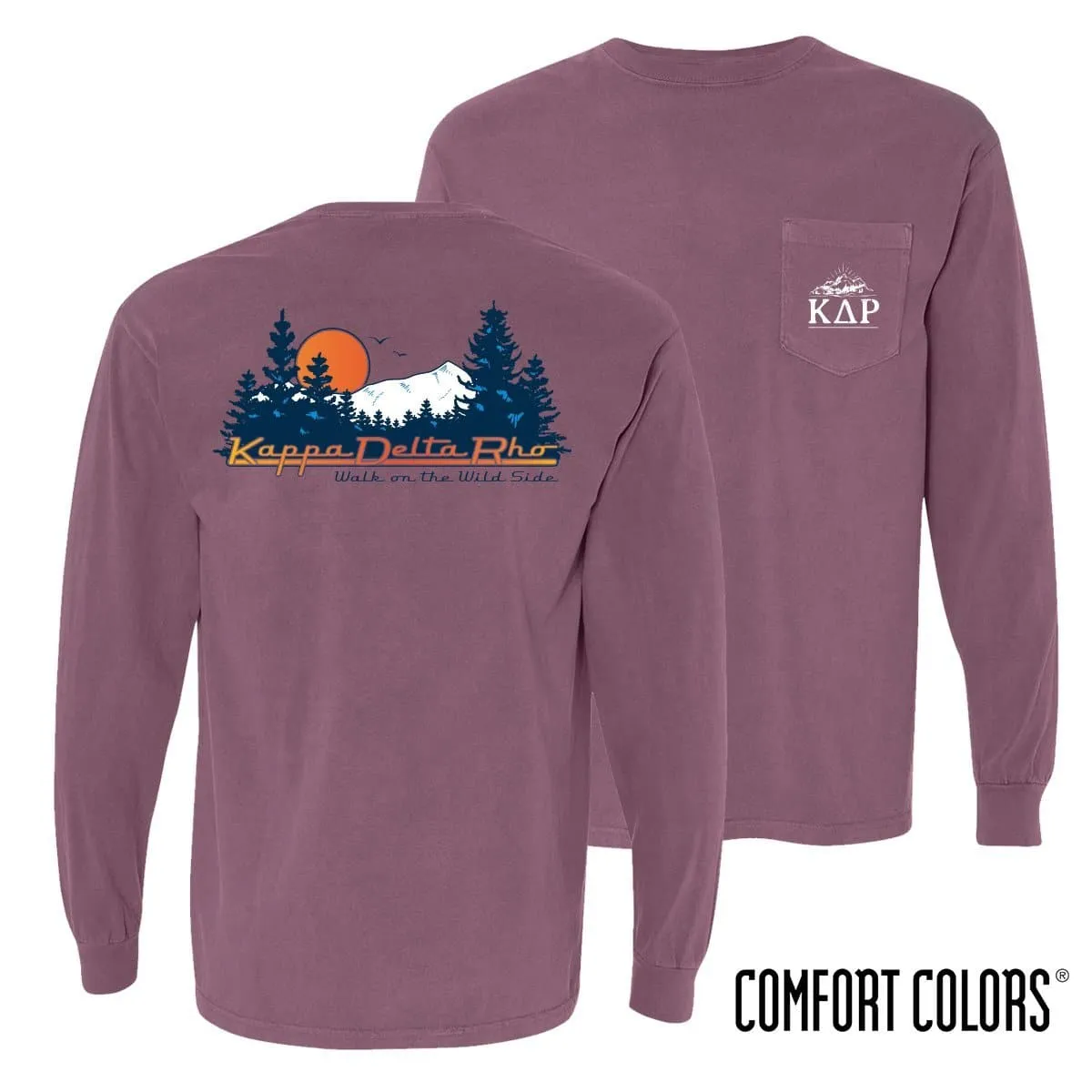 KDR Comfort Colors Berry Retro Wilderness Long Sleeve Pocket Tee