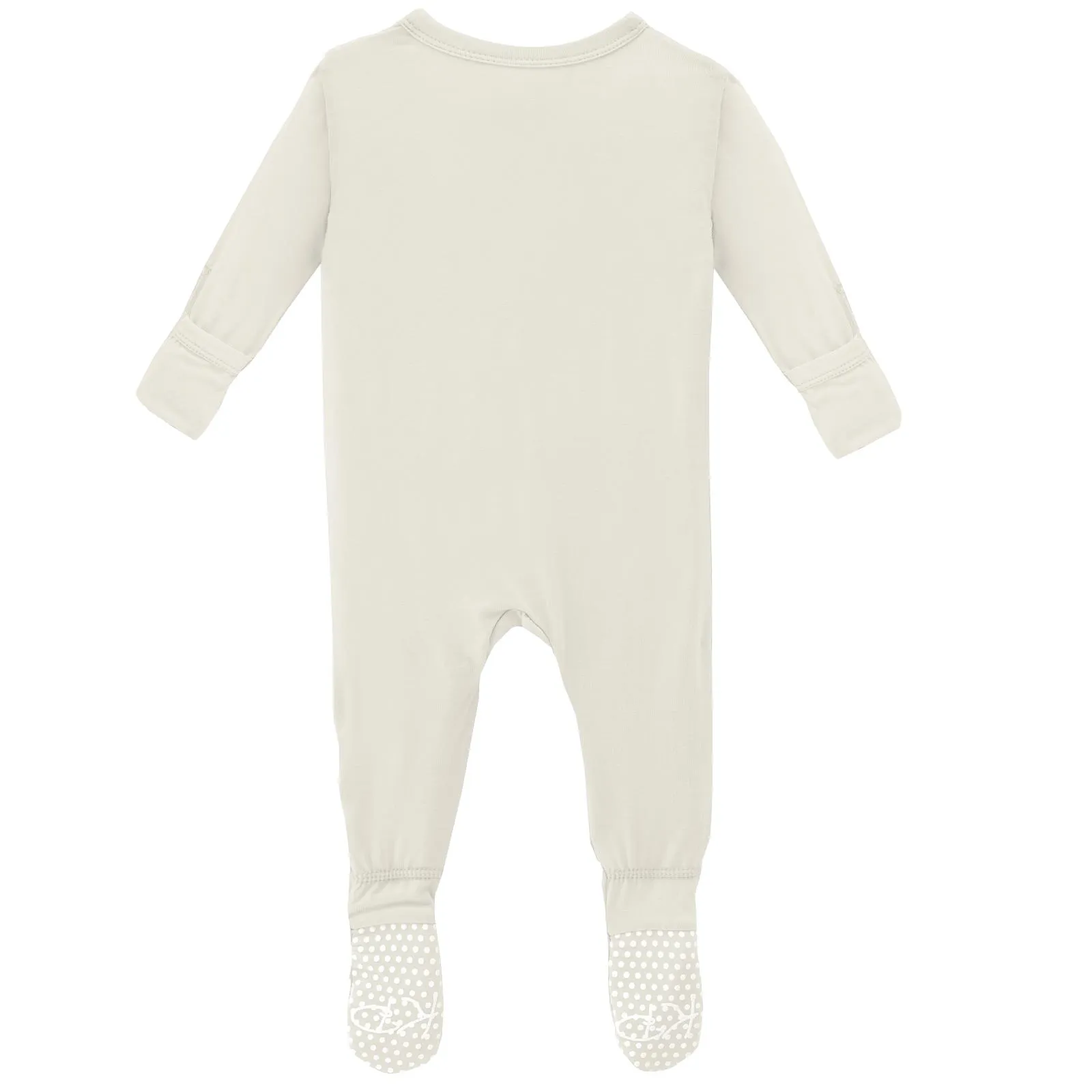 KicKee Pants Solid Natural Footie with Zipper