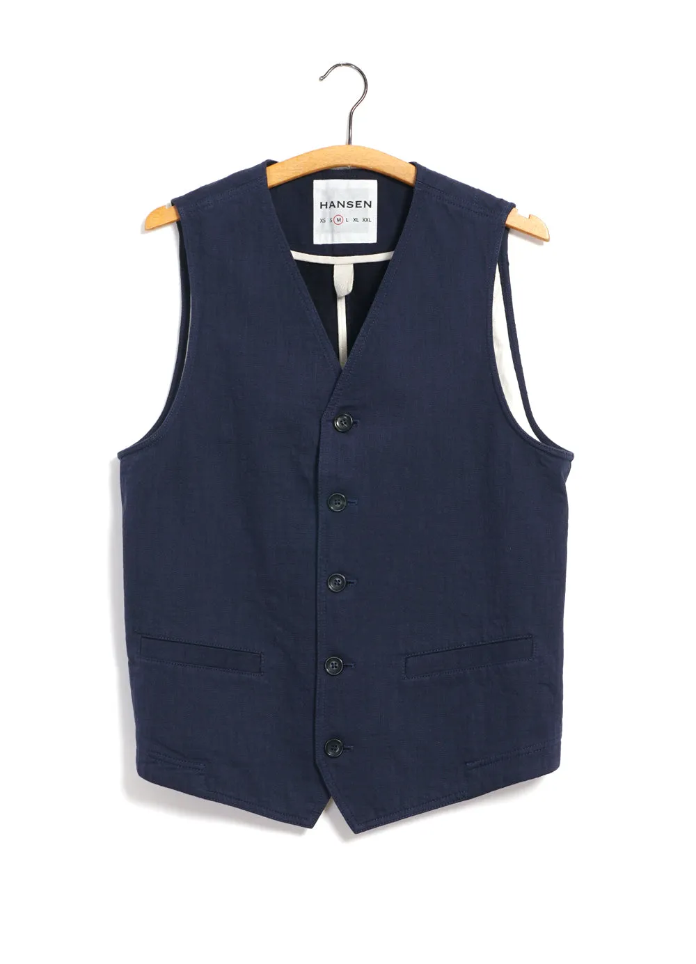 KNUD | Casual Waistcoat | Navy Slub