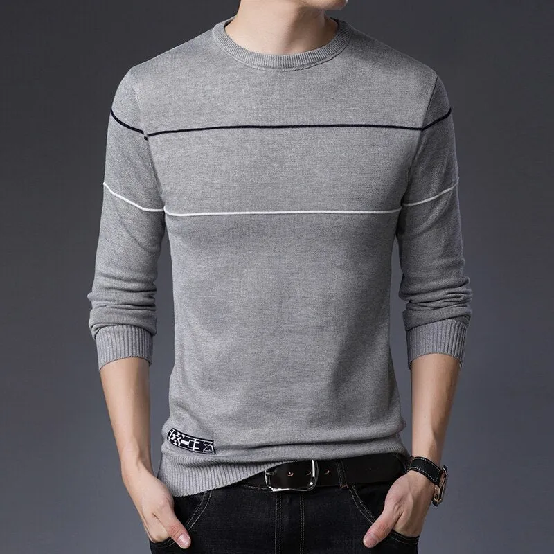 Men O-neck Knit Fit Sweater