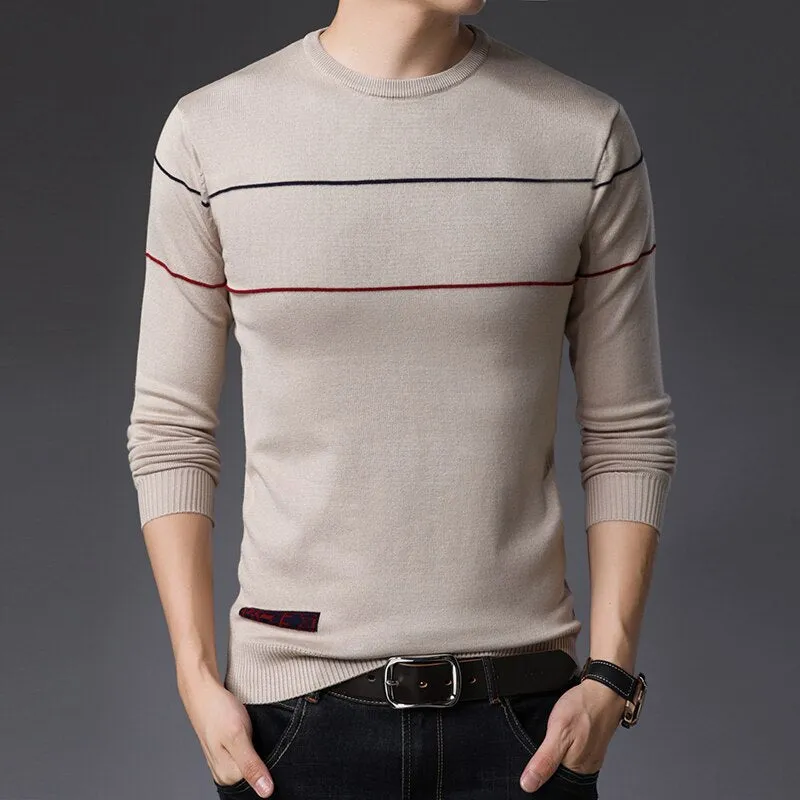 Men O-neck Knit Fit Sweater