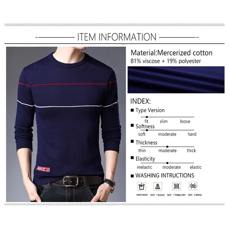 Men O-neck Knit Fit Sweater