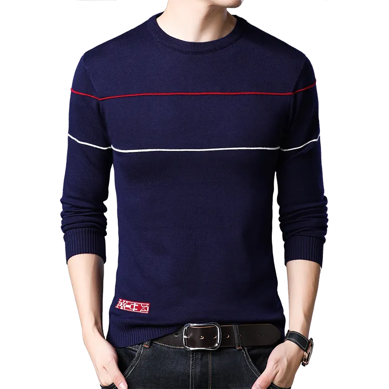 Men O-neck Knit Fit Sweater