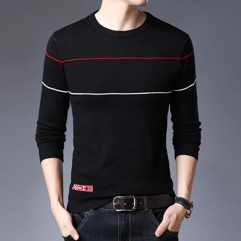 Men O-neck Knit Fit Sweater