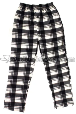 Mountain Cabin Plaid Fleece Pajama Pants - Snowy View