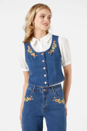 Nasturtium Embroidered Vest