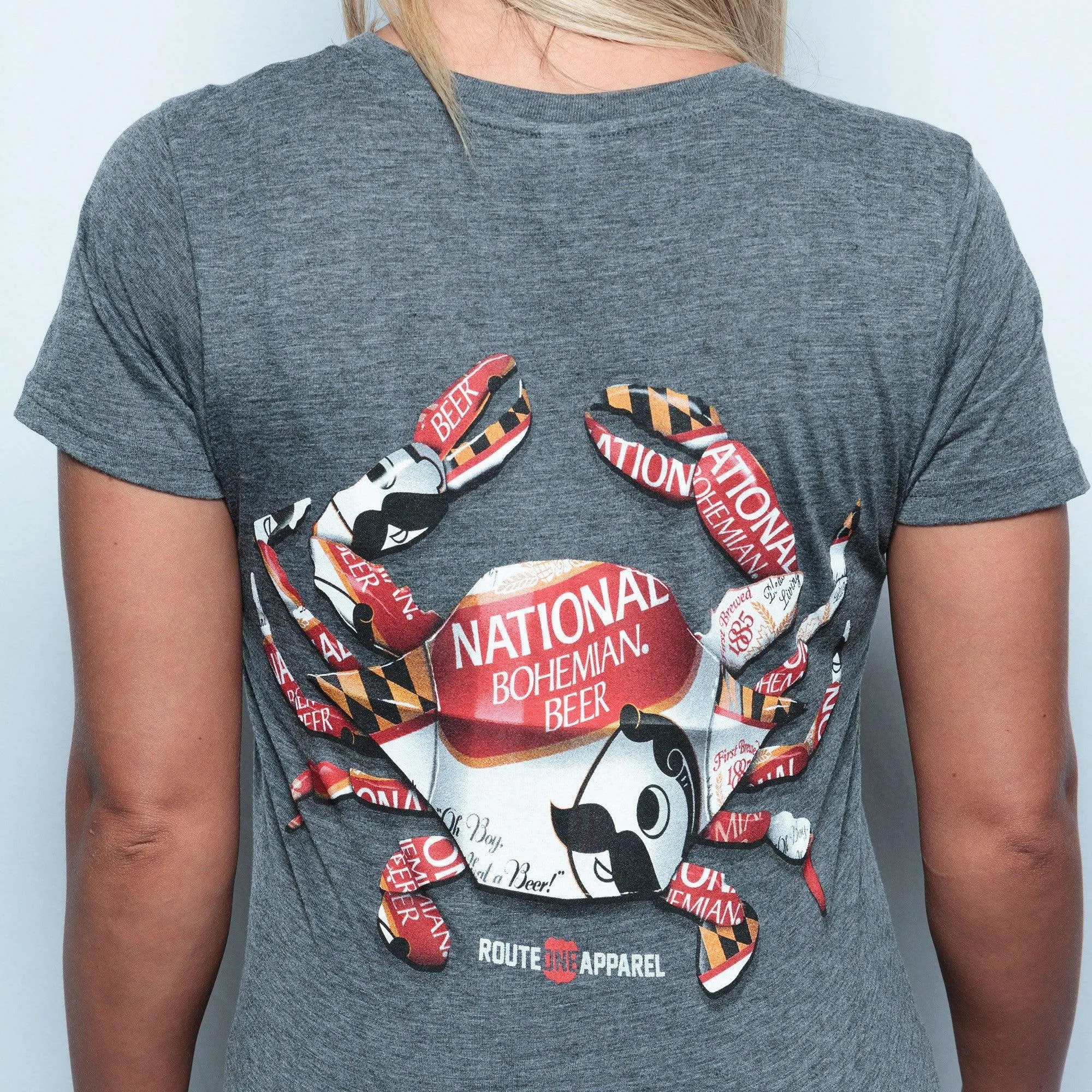 Natty Boh Can Crab (Charcoal) / Ladies V-Neck Shirt