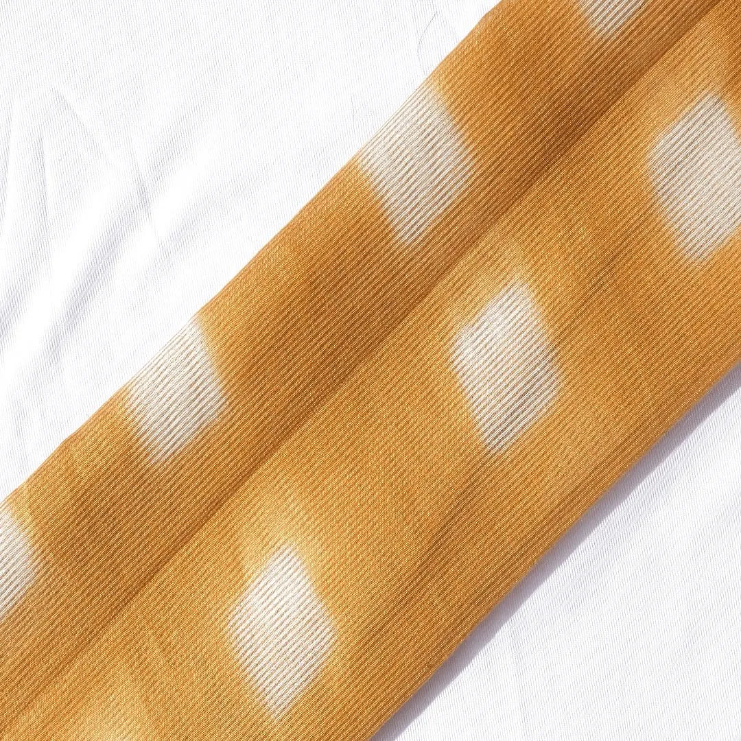 Orange Stripes Silk Chanderi Fabric