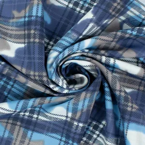 Printed Lining Design-19 Blue Navy Camouflage/Army Checks