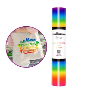 PU Rainbow Stripes Heat Transfer Vinyl Roll