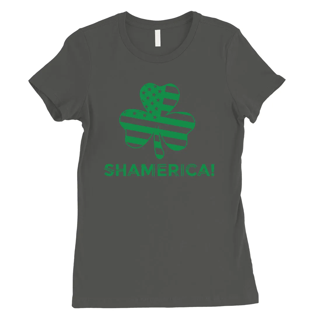 Shamerica Flag Womens Cute St Patricks Outfit Cute Irish T-Shirt