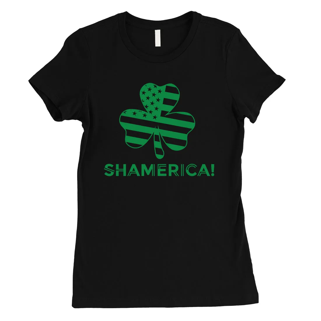 Shamerica Flag Womens Cute St Patricks Outfit Cute Irish T-Shirt