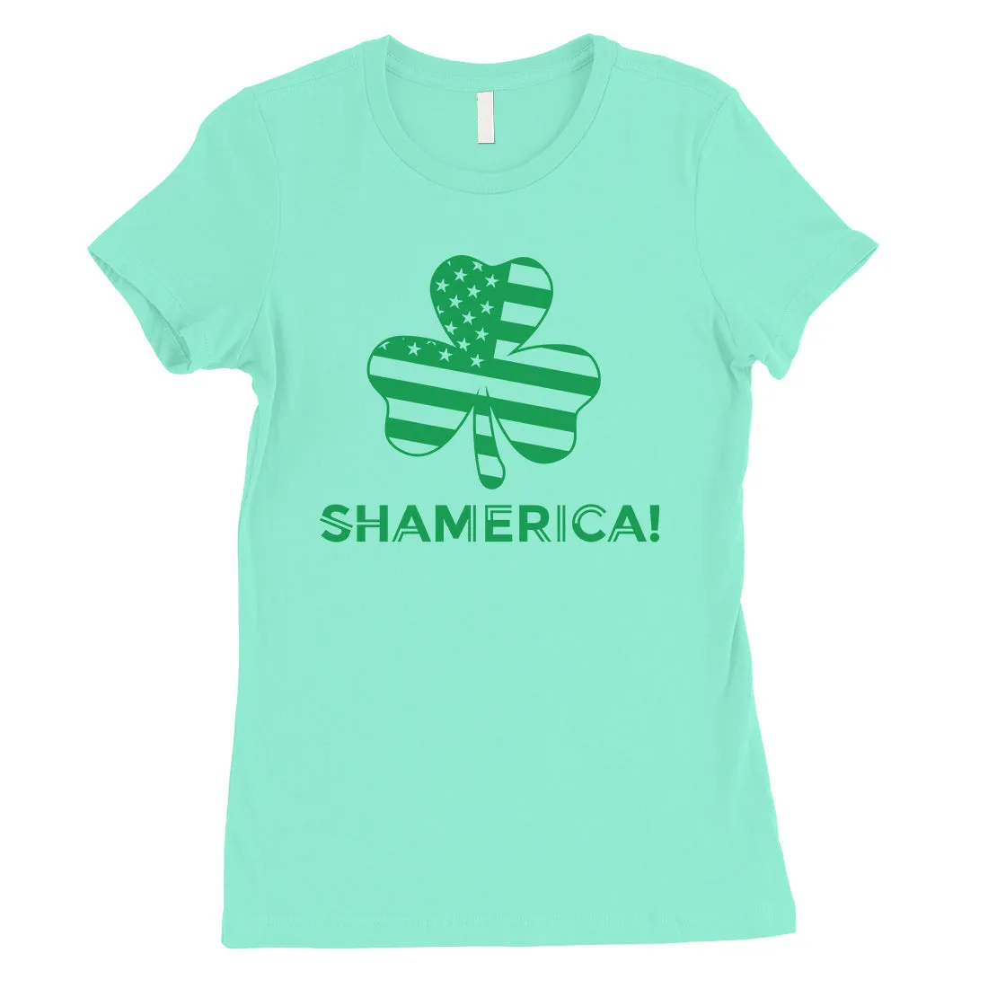 Shamerica Flag Womens Cute St Patricks Outfit Cute Irish T-Shirt