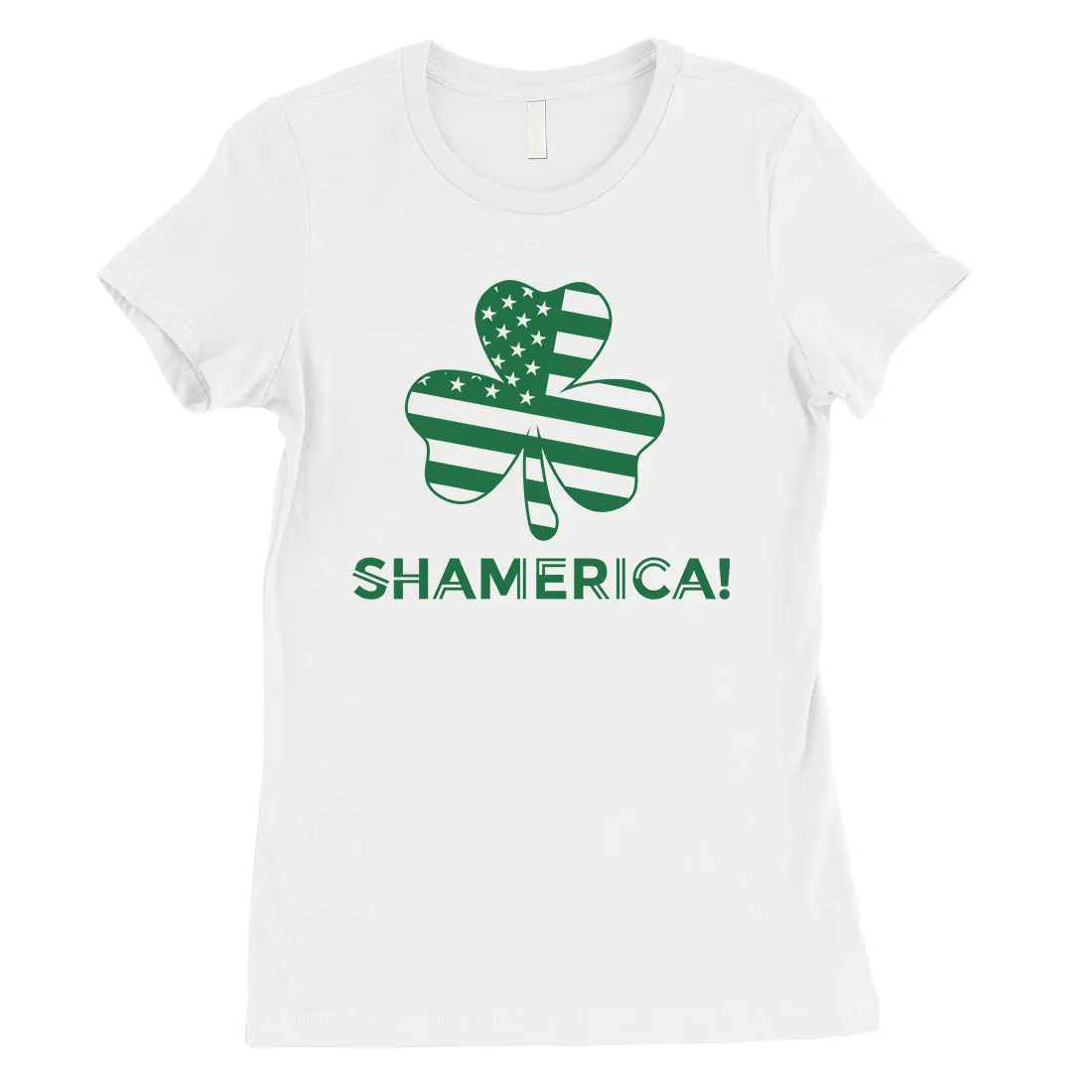 Shamerica Flag Womens Cute St Patricks Outfit Cute Irish T-Shirt