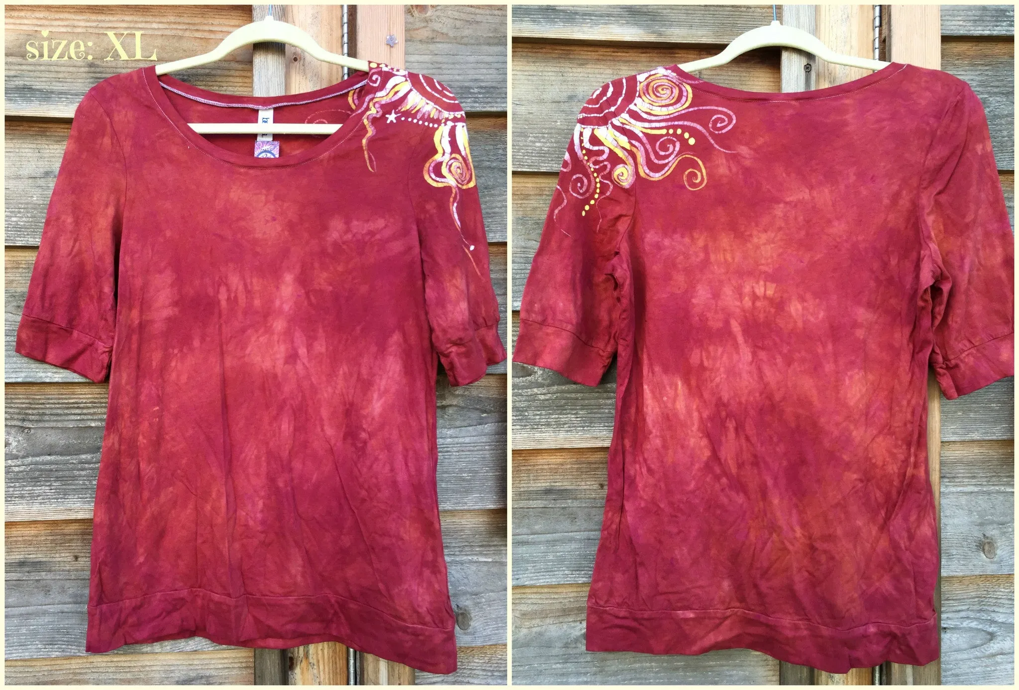 Soft Red Shoulder Swirls Sale Basket Top