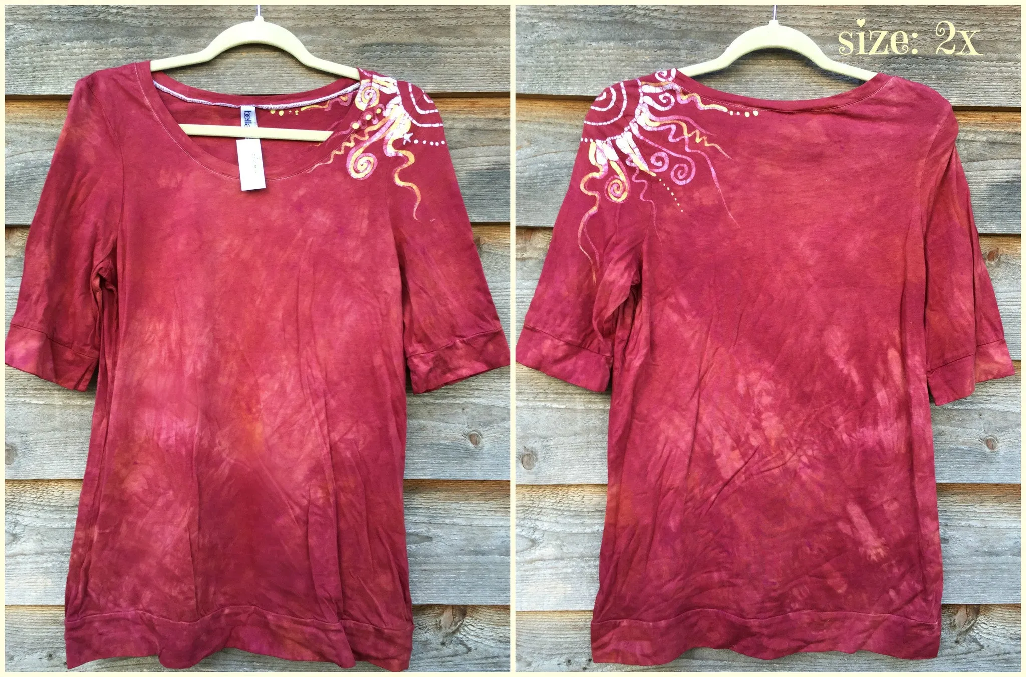 Soft Red Shoulder Swirls Sale Basket Top