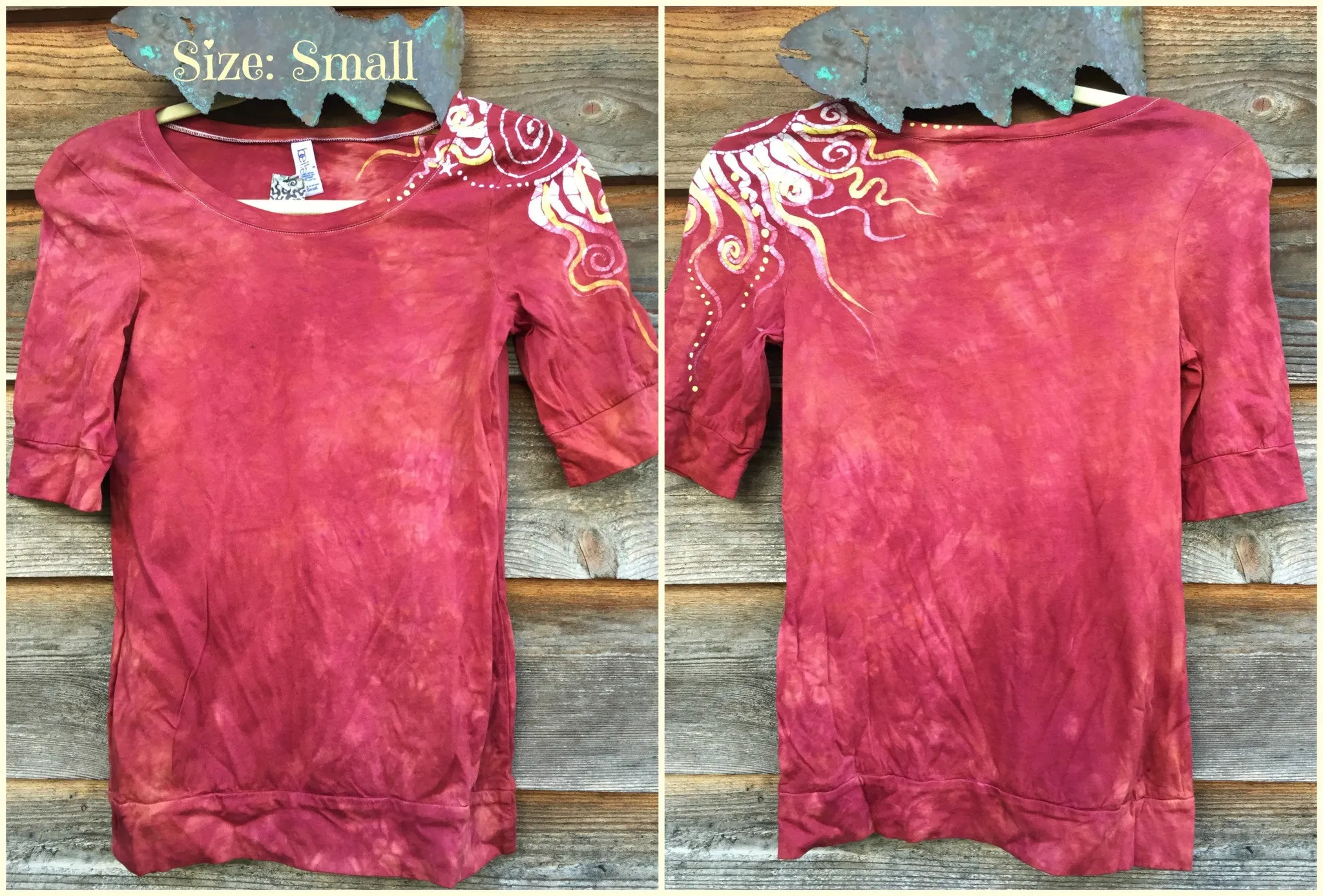 Soft Red Shoulder Swirls Sale Basket Top