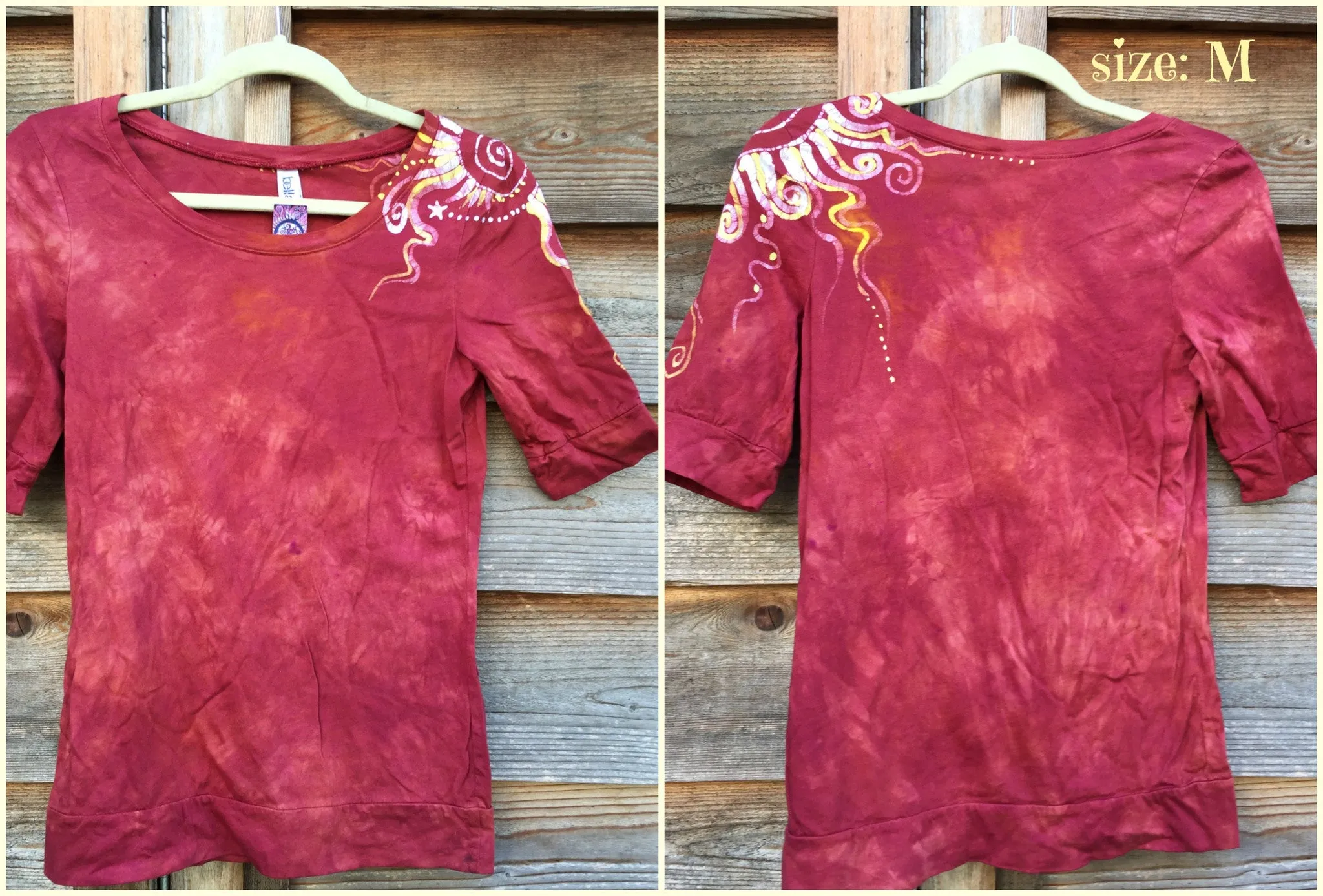 Soft Red Shoulder Swirls Sale Basket Top