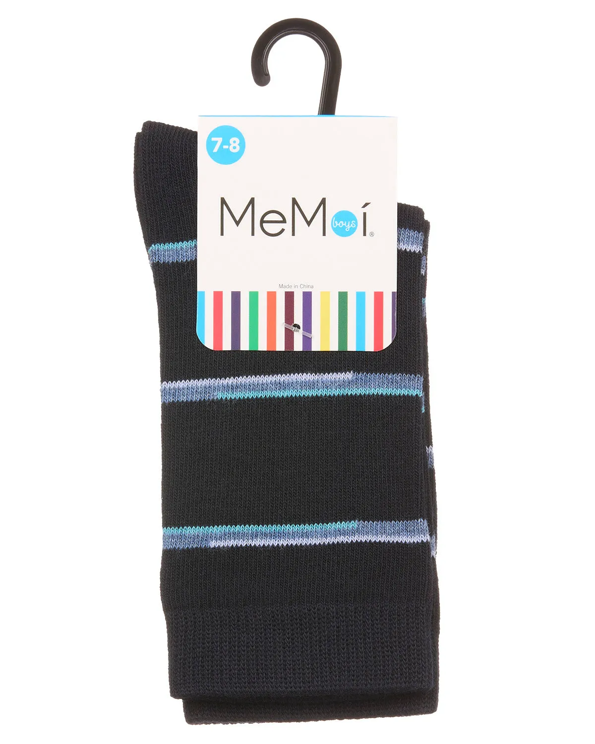 Spacedye Stripe Boys Cotton Blend Crew Sock