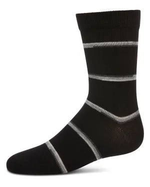 Spacedye Stripe Boys Cotton Blend Crew Sock