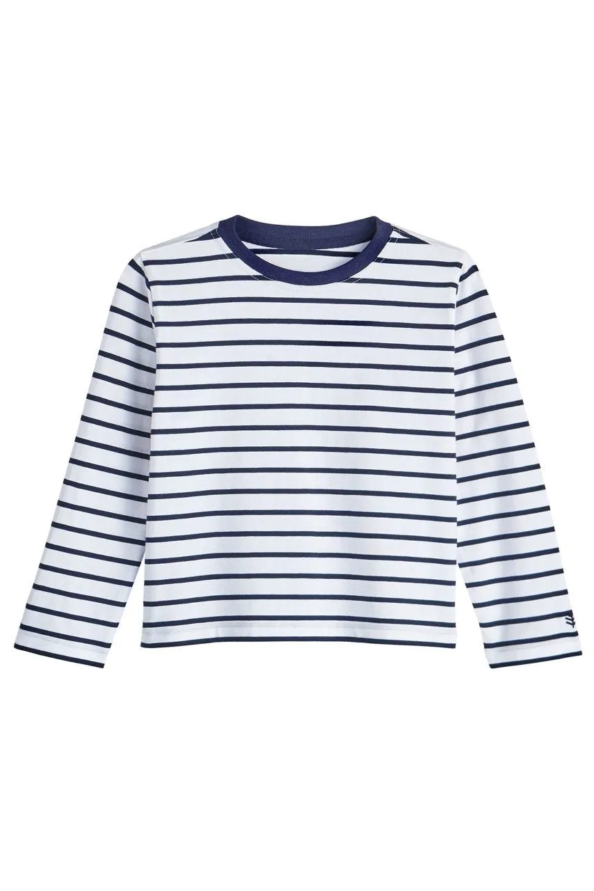 Toddler Coco Plum Everyday Long Sleeve T-Shirt | White/Navy Stripe