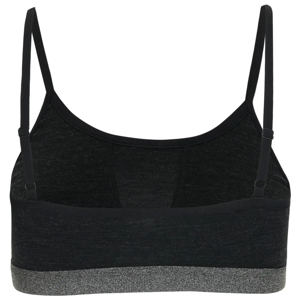 Womens Merino Blend 160 Crop Top (Black Melange)