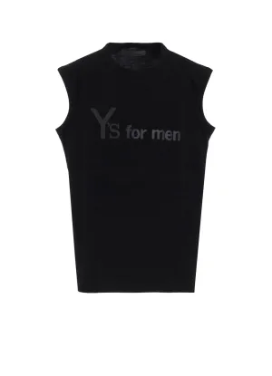 Y's for men LOGO PRINT SLEEVELESS T-SHIRTS