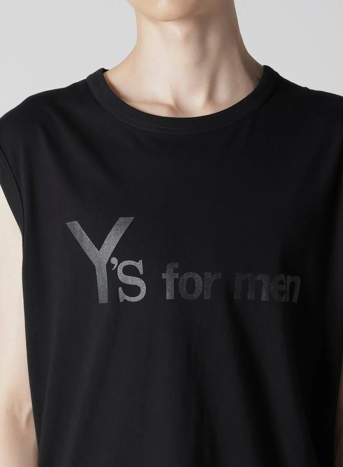 Y's for men LOGO PRINT SLEEVELESS T-SHIRTS